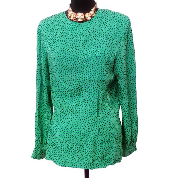 Vintage 90s Grannycore Golden Girls Abstract Foliage Top - Picture 1 of 5